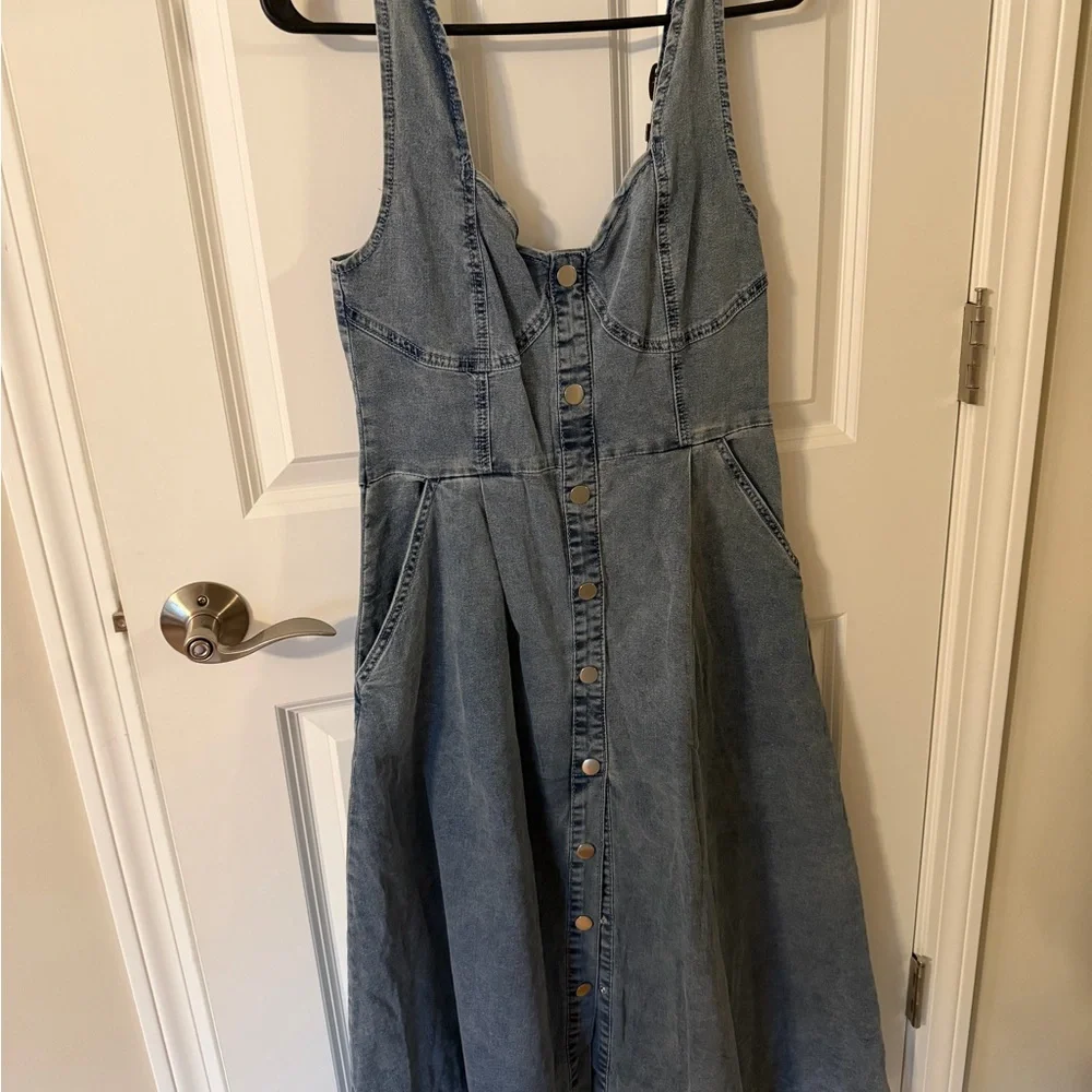 Blue Denim Button-Down Dress - Picture 5 of 5